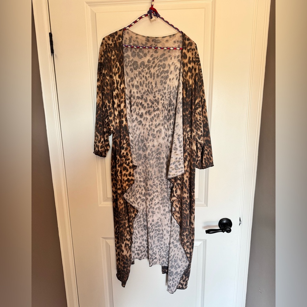 Leopard Print Open Front Cardigan LulaRoe “Shirley” Duster